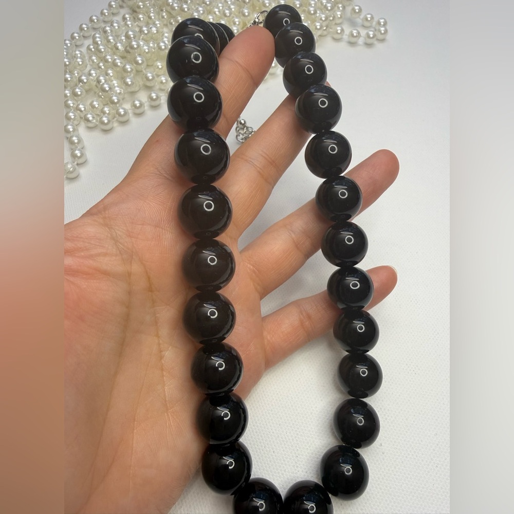 Black Beaded Choker Necklace Trending - Picture 5 of 6
